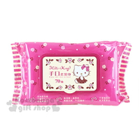 小禮堂 Hello Kitty 附蓋濕紙巾《桃紅.玫瑰花》內有70抽手口濕紙巾