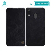 Caes for Samsung Galaxy M10 M20 M30 Nillkin Qin Series PU Leather Flip Cover sFor Samsung M20 Case