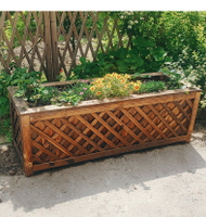防腐木花箱碳化實木長方形花槽陽臺戶外庭院種植箱加厚高品質花盆