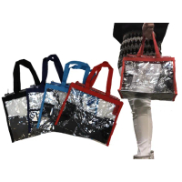 【SNOW.bagshop】提袋小餐袋容量台灣製(提肩購物透明防水PVC簡單海灘)