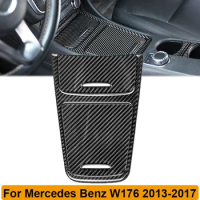 For Mercedes Benz W176 CLA GLA A Class A180 GLA200 Center Control Panel Storage Frame Cover Sticker Car Accessories Carbon Fiber