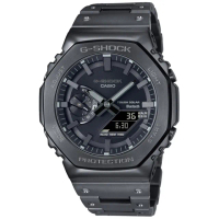 【CASIO 卡西歐】G-SHOCK 金屬 黑 八角形錶殼 雙顯腕錶 禮物推薦 畢業禮物(GM-B2100BD-1A)