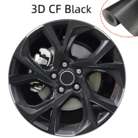 3D Carbon Fiber Black 17" Pre-cut Wheel Stickers For TOYOTA C-HR CHR 2017-2021 18" Alloy Rims Decal Vinyl Wrap Film Car Styling