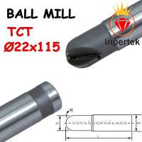 Ballnose 22x115 TCT Ballnose Carbide 22mm Endmill 22 Milling Cutter