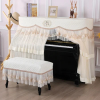 Elegantthickened piano cover, European style piano full cover fabric, medium opening piano cover, dust cover, stool cover