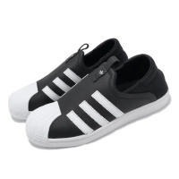 【adidas 愛迪達】懶人鞋 Superstar Slip ON W 女鞋 黑 白 皮革 貝殼頭 無鞋帶 休閒 愛迪達(IG5717)