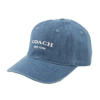 【COACH】刺繡標誌棉質棒球帽 (牛仔藍)