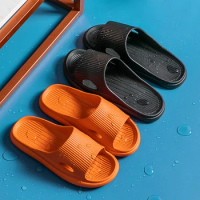 Fashion Thick Sole Home Slippers Couple Summer Indoor Bathroom Non-Slip Slippers Sandals Hotel Men Women Flip Flops Flat Shoes