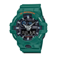 【CASIO 卡西歐】G-SHOCK 雙顯男錶 樹脂錶帶 深綠色防水200米 GA-700SC(GA-700SC-3A)