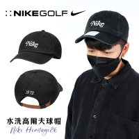 Nike 棒球帽 Heritage86 Washed Golf Hat 男女款 黑 水洗 仿舊 老帽 鴨舌帽 DH1637-010