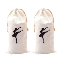 2 Pcs Bag Ballet Drawstring Shoe Bags for Travel Canvas Multi-function Latin Shoes Women Sports Girl's Dance