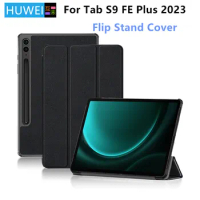 HUWEI Case For Samsung Galaxy Tab S9 FE Plus 12.4" SM-X610 SM-X616B X616 Flip Stand Cover For Tab S9 FE 2023 Tablet Smart Case