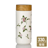 乾唐軒活瓷 | 花神隨身杯 / 大 / 雙層 / 仿木紋蓋 / 2色 330ml-復古玫瑰粉