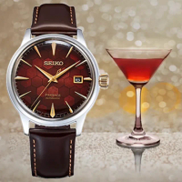 【SEIKO 精工】Presage 限量調酒師石榴蜂蜜機械錶-紅x咖啡/40.5mm 雙12限定(SRPL21J1/4R35-01T0R)
