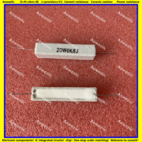10Pcs RX27 Horizontal cement resistor 20W 6.8K ohm 20W6K8J R 20W6.8KJ 6800 ohm Ceramic Resistance precision 5% Power resistance