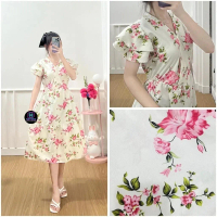 PRODUK LOKAL - Jenny Dress/Daster bisa bumil busui friendly Casual Hamil Kancing Ibu Lengan