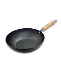 【極PREMIUM】不易生鏽窒化鐵炒鍋30cm(日本製極鐵鍋無塗層)