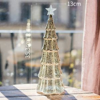 掬涵玻璃聖誕樹氛圍燈飾發光聖誕節場景裝飾品迷你桌面小型擺件