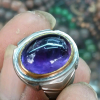Cincin Batu Akik Kecubung Ungu/ Kecubung Wulung Asli Natural Harga Murah
