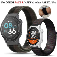 22/20mm Replacement Strap For COROS PACE 3/APEX 2 Pro/APEX Pro/APEX 42mm 46mm Smartwatch Band Hook Loop Nylon Wristband Bracelet