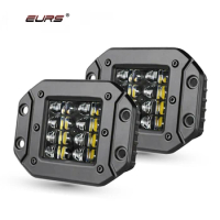 ERUS 2x 5" Flush Mount LED Work Light Bar Off Road 12V 24V 40W Spot Beam LED Pods Light Bar for Car Truck Atv Jeep Headlight