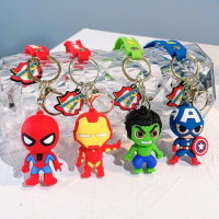 Superhero Spiderman Iron Man Hero Cartoon Keychain Anime Avengers Hulk Key Ring Figure Metal Car Key Jewelry Toys Gift