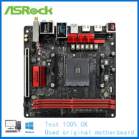 For ASRock AB350 Gaming-ITXac Computer USB3.0 M.2 Nvme SSD Motherboard AM4 DDR4 B350 Desktop Mainboard Used