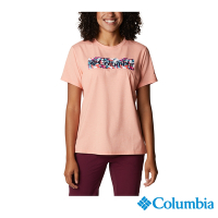 Columbia 哥倫比亞 女款-UPF50快排短袖上衣-粉紅 UAR21910PK /S22