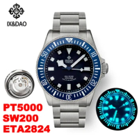 IPOSE IXDAO Men Mechanical Wristwatches luxury PT5000 SW200 ETA2824 Automatic Watch Titanium Sapphire AR Coating BGW-9 Luminous