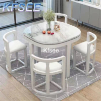 Kfsee 1 Set 80cm length Europe Dining Table Set 4 Chair Seater