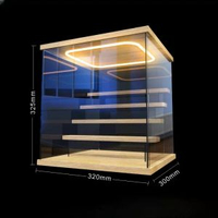 盲盒展示盒手辦亞克力收納盒泡泡瑪特公仔萌粒燈光階梯陳列防塵罩