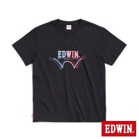 EDWIN 漸層印花短袖T恤-男-黑色