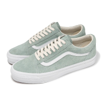 【VANS】休閒鞋 Old Skool 36 男鞋 綠 白 Lx Pig Suede 麂皮 鬆餅格紋 板鞋(VN000CQDCPG)