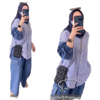belvina set celana Dress wanita muslimah Gamis baju midi muslim gaun lebaran oneset hijab satu set s