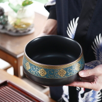 晟窯鎏金茶洗大號日式禪意家用堆花洗茶杯的器皿茶盆建水茶盂水盂