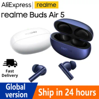 Global Version realme Buds Air 5 TWS Earphone 50dB Active Noise Cancellation Wireless Headphone 38Hour Battery Life Bluetooth5.3