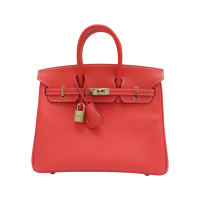 【二手名牌BRAND OFF】HERMES 愛馬仕 蜜桃粉 Epsom皮革 Birkin 25 柏金包 手提包 □P刻