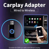 Carplay Wireless Adapter for Apple Newest Mini Body Smart AI Box LED Car OEM Wired Carplay To Wireless USB Dongle Plug and Play