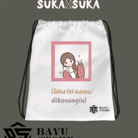 Tas Serut Ransel Murah Pria/Wanita/Tas Multifungsi - Custom Nama