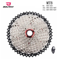BOLANY Bicycle Cassette 9 10 11 Speed MTB bike freewheel 11-40T/11-42T / 11-46T / 11-50T / 11-52T for ALIVIO / DEORE / SLX / XT