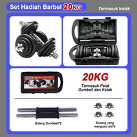 SKY - Dumbell Barbel 50KG 30KG 20KG Set Dumbel Barbel Set 50kg Peralatan Kebugaran Angkat Berat 20KG