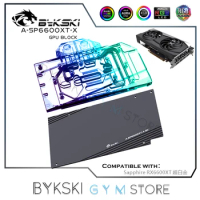 Bykski GPU Water Block For Sapphire Radeon RX 6600XT Nitro+/Dataland RX 6600XT 8G X,VGA Water Cooler 12V 5V A-SP6600XT-X
