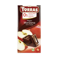 即期品【TORRAS 多樂】蘋果夾心醇黑巧克力(75G 無加糖/麥芽糖醇/素食巧克力)