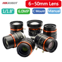 HikRobot F2.8 1/1.8" 6MP Machine Vision Fixed Focal Lens C-Mount 6mm 8mm 12mm 16mm 25mm 30mm 40mm 50mm Manual Iris