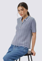 et cetera Short Sleeve Knit Polo Shirt BLUE