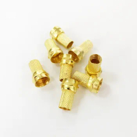 100pcs/lot 75-5 F Connector Screw On Type For RG60 Satellite TV Antenna Coax Cable Twist-on Diameter mm Gilded Imperial