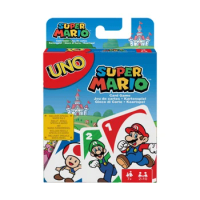 Mattel UNO Super Mario Card Games Family Funny Entertainment Board Game Poker Kids Toys Playing Cards