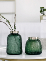現代玻璃花瓶擺件北歐輕奢透明客廳家用裝飾品歐式餐桌鮮花插花瓶