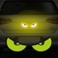 Reflective Car Sticker Cartoon Motorcycle Bike Sticker Safety Warning Sticker Devil Eye Decal Decoration