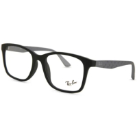 【RayBan 雷朋】時尚經典方框款 霧黑鏡腳灰(#7059D-5555)